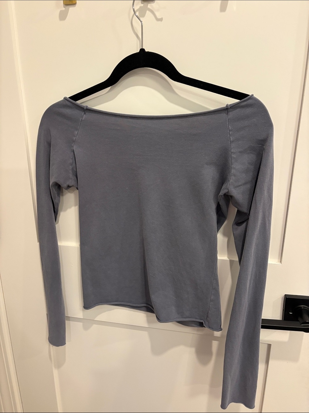 Brandy Melville Gray Boatneck Long-Sleeve Top - Picture 3 of 3